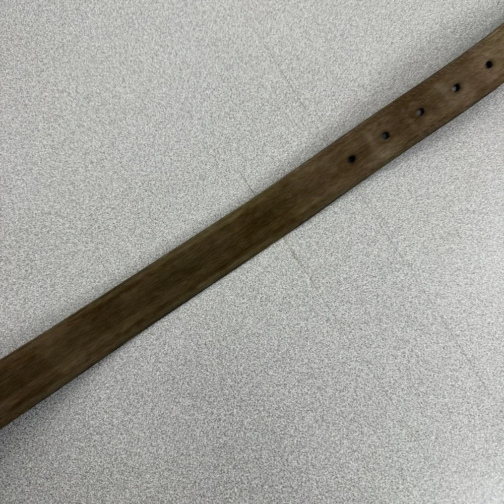 Cole Haan Belt Mens Size 38 Brown Suede Leather Silver Tone Buckle